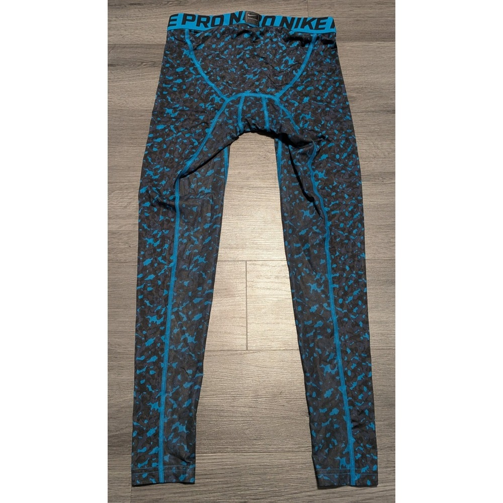 Nike Pro Men's Blue Black Camouflage Elastic‎ Waist Pant Size Small - Picture 5 of 5